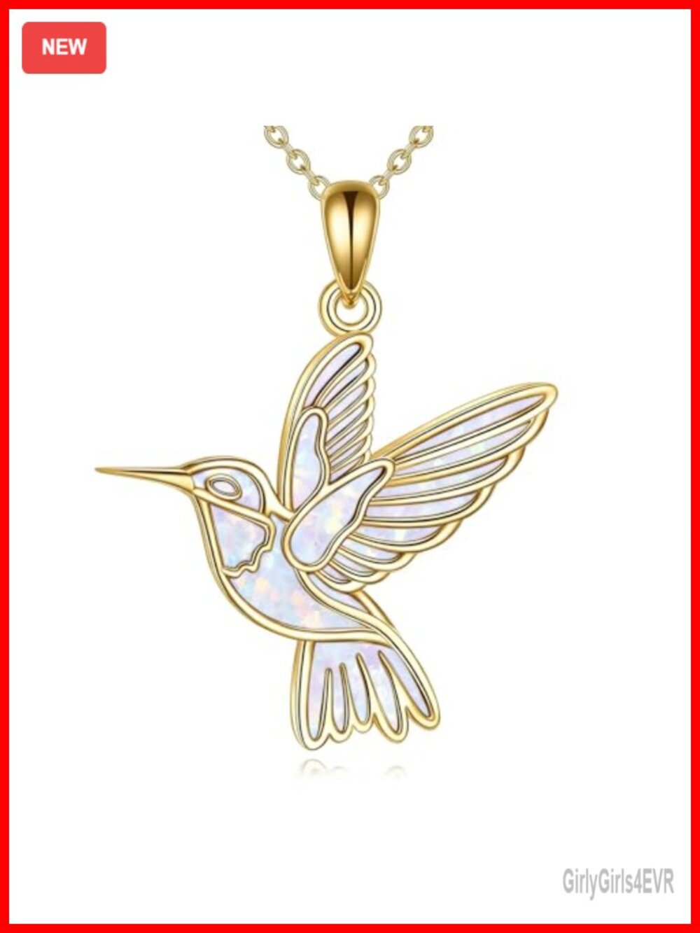 925 Sterling Silver Hummingbird Pendant Necklace 18 Inch Adjustable Abalone Opal